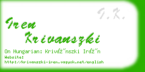 iren krivanszki business card